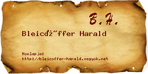 Bleicöffer Harald névjegykártya